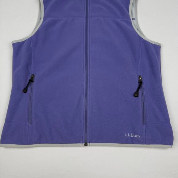 L.L.Bean Purple Fleece Full Zip Vest Lightweight Polartec Outdoor Hiking Women M - Picture 4 of 14